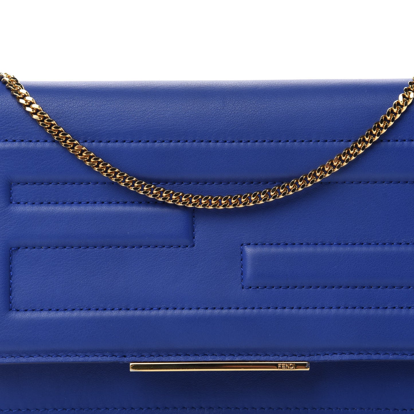Vitello Flamingo Tube Wallet on Chain Blue Neon