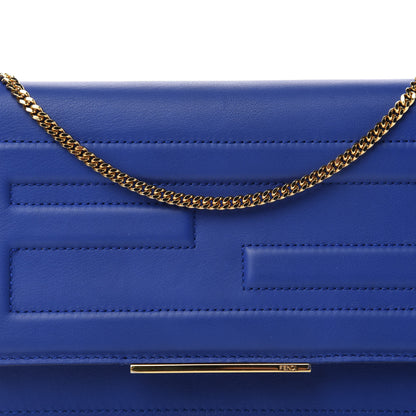 Fendi Vitello Flamingo Tube Wallet on Chain Blue Neon 10 of 11