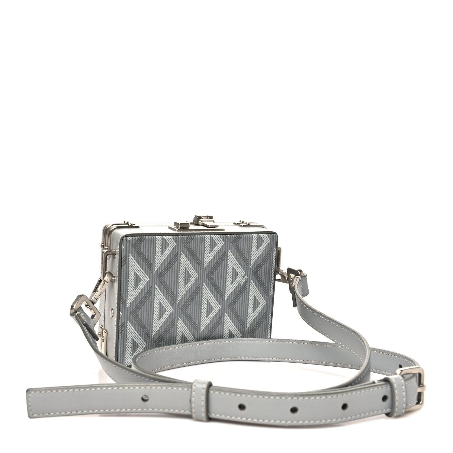 Christian Dior パターン付きケース グレー Christian Dior Coated Canvas CD Diamond Lock Mini Case Gray