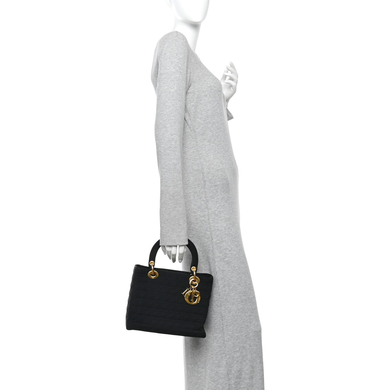 Christian Dior Nylon Cannage Large Lady Dior Black 1902356