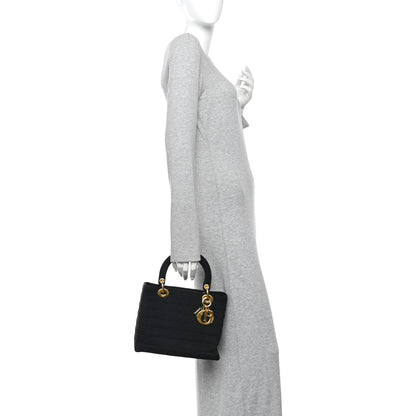Christian Dior Nylon Cannage Large Lady Dior Black 2 of 10
