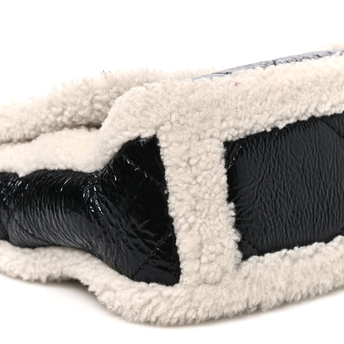Chanel Crumpled Calfskin Shearling Sheepskin Quilted Medium Chanel 19 Flap Black 8 of 9