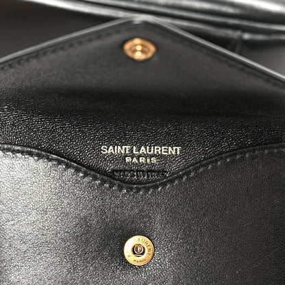 Saint Laurent Lambskin Chevron Quilted Mini Loulou Black 10 of 13