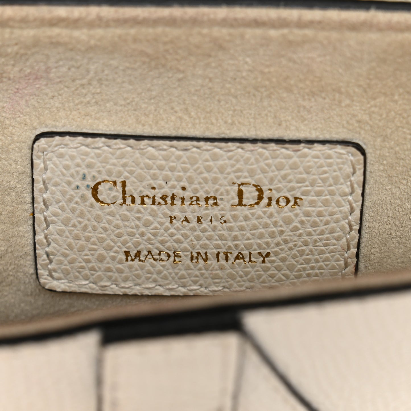 Grained Calfskin Mini Saddle Bag White