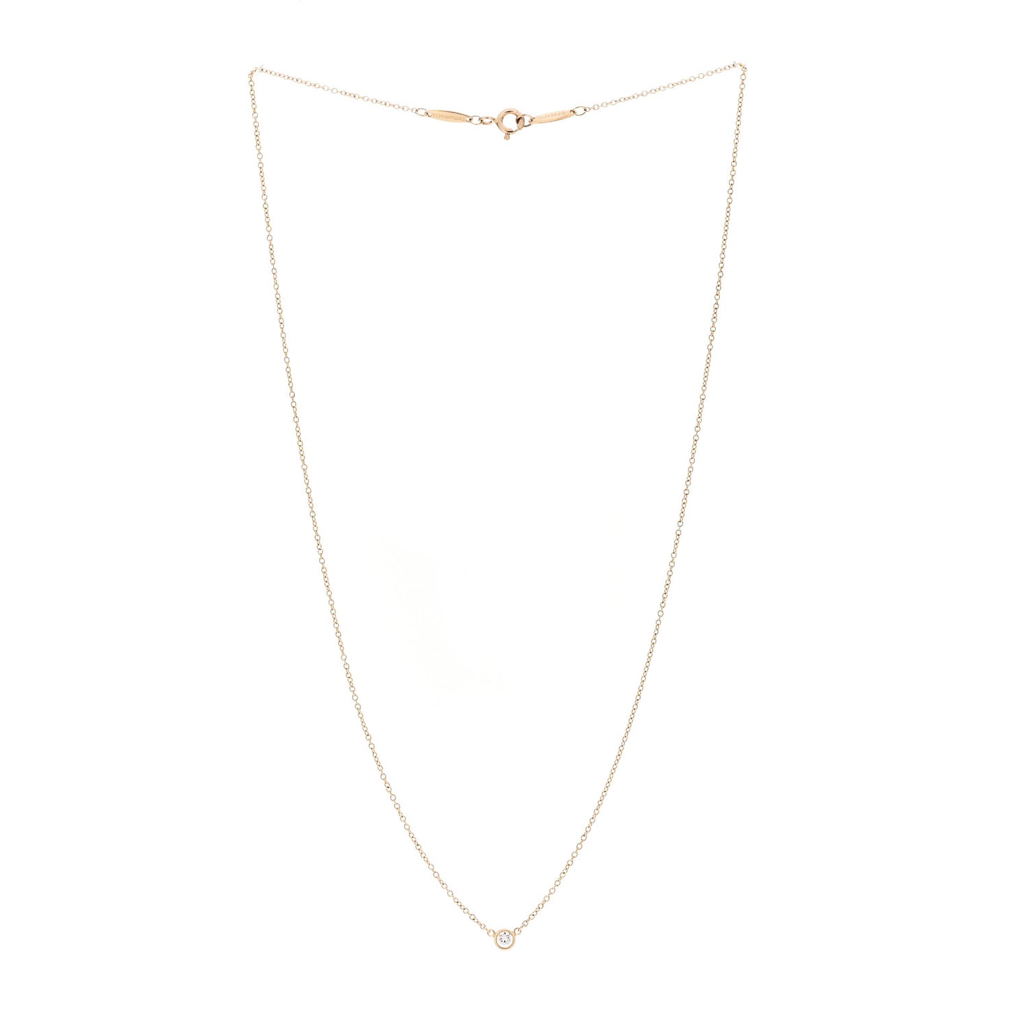 18K Yellow Gold Diamond .10ct Elsa Peretti Diamonds by the Yard Pendant Necklace