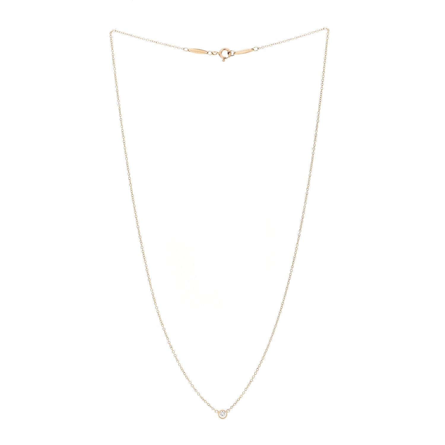 Tiffany 18K Yellow Gold Diamond .10ct Elsa Peretti Diamonds by the Yard Pendant Necklace 3 of 5