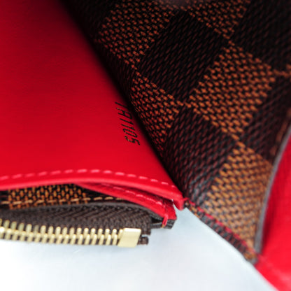 Louis Vuitton Damier Ebene Emilie Wallet Red 7 of 7