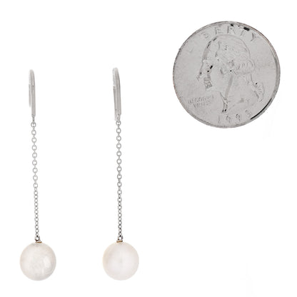 Tiffany Sterling Silver Pearl 8mm Elsa Peretti Pearls By The Yard Earrings 2 of 4