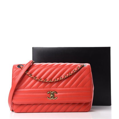 Chanel Shiny Goatskin Diagonal Quilted Small Flap Red 13 of 13