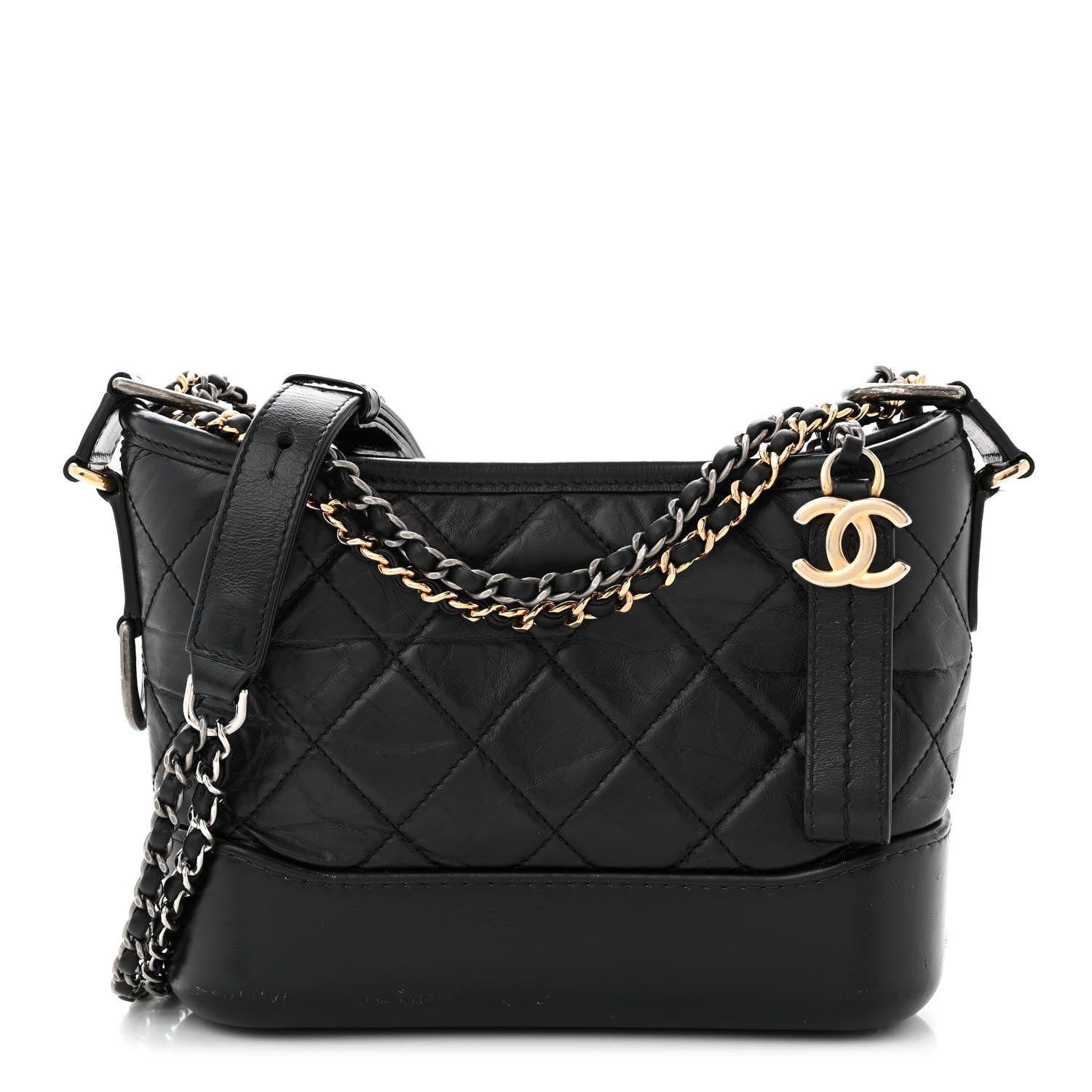 Chanel Aged Calfskin Quilted Small Gabrielle Hobo Black 1 of 12