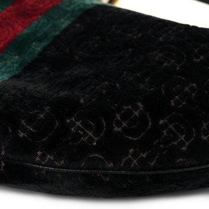 Gucci Velvet Horsebit Embossed Glam Hobo Black 9 of 12