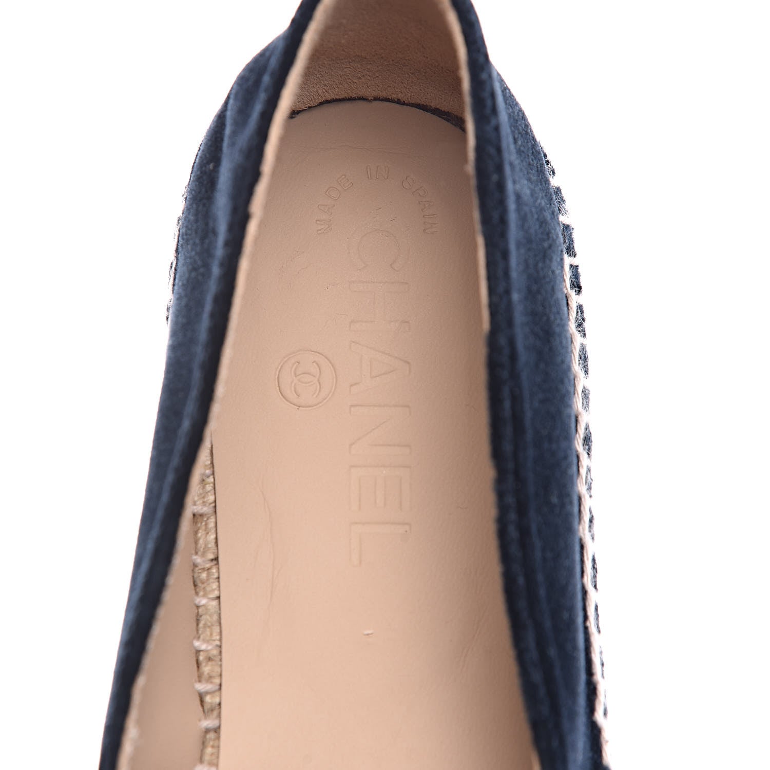 Chanel Velvet Logo Espadrilles 39 Blue Black 9 of 10