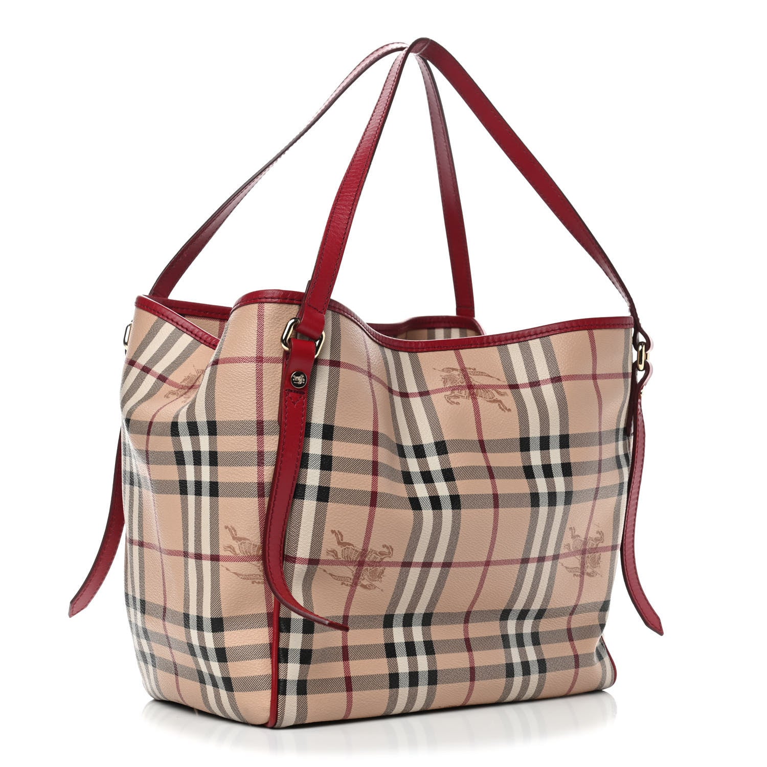 Burberry Haymarket Check Small Canterbury Tote Military Red 2 of 4