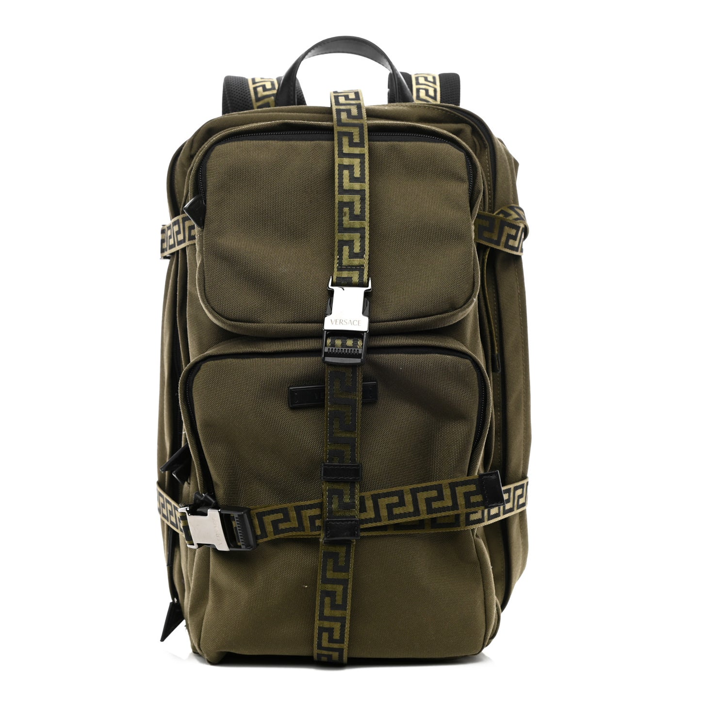 Canvas La Greca Logo Backpack Green