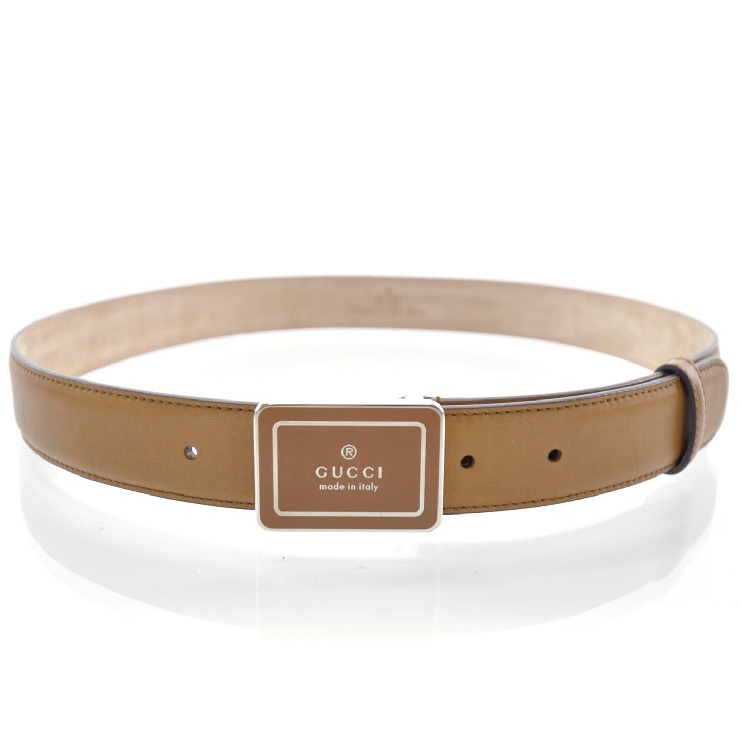 Leather Trademark Logo Belt 85 34