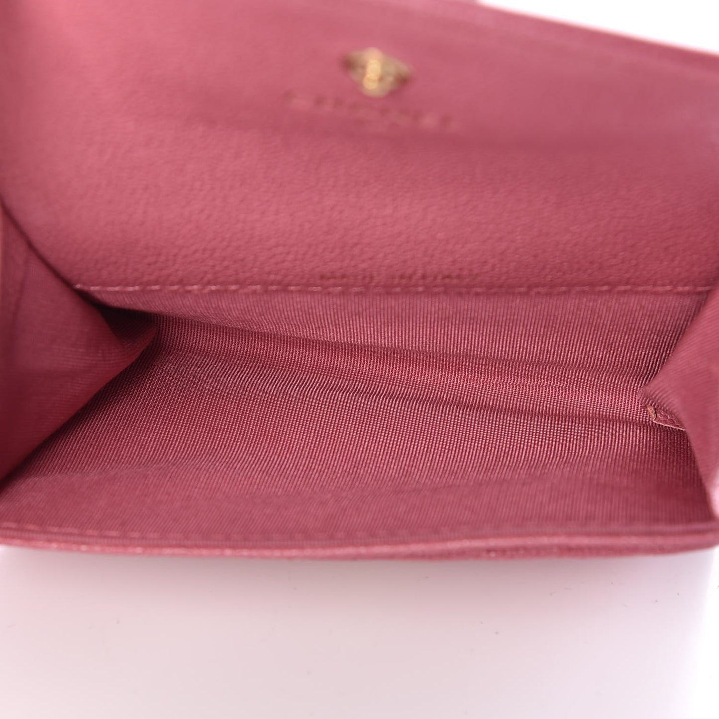 Caviar Chevron Quilted Boy Card Holder Wallet Dark Pink