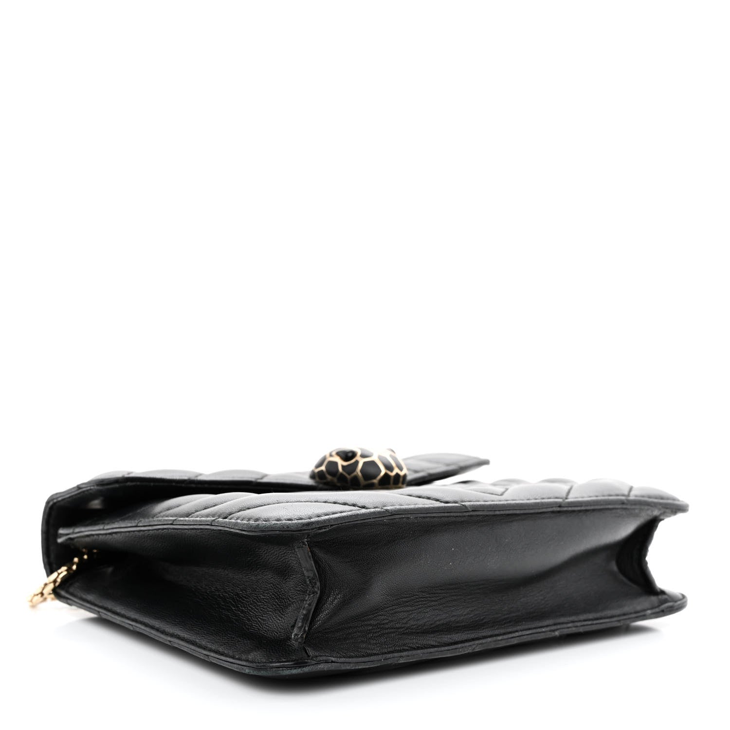 Bulgari Calfskin Quilted Serpenti Forever Shoulder Bag Black 5 of 12