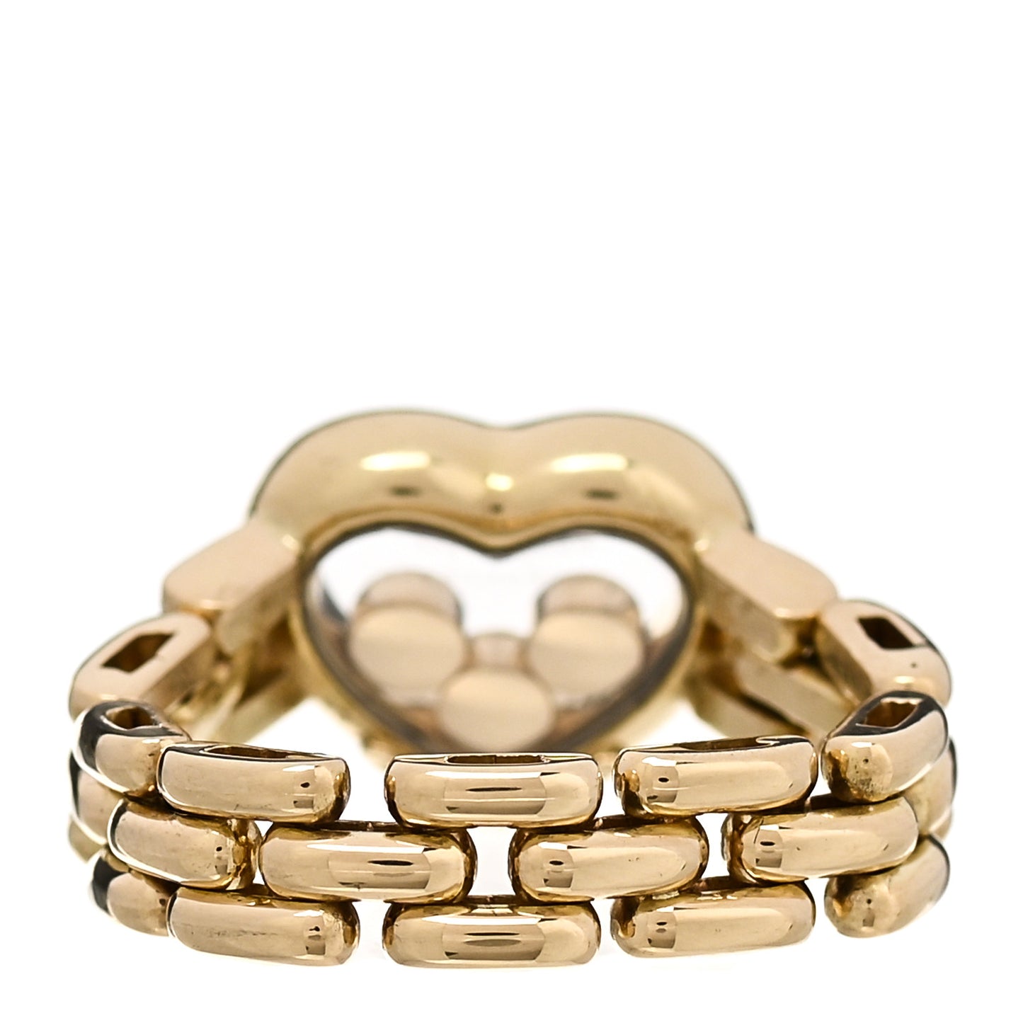 18K Yellow Gold 3 Happy Diamond Heart Ring 47 4.25