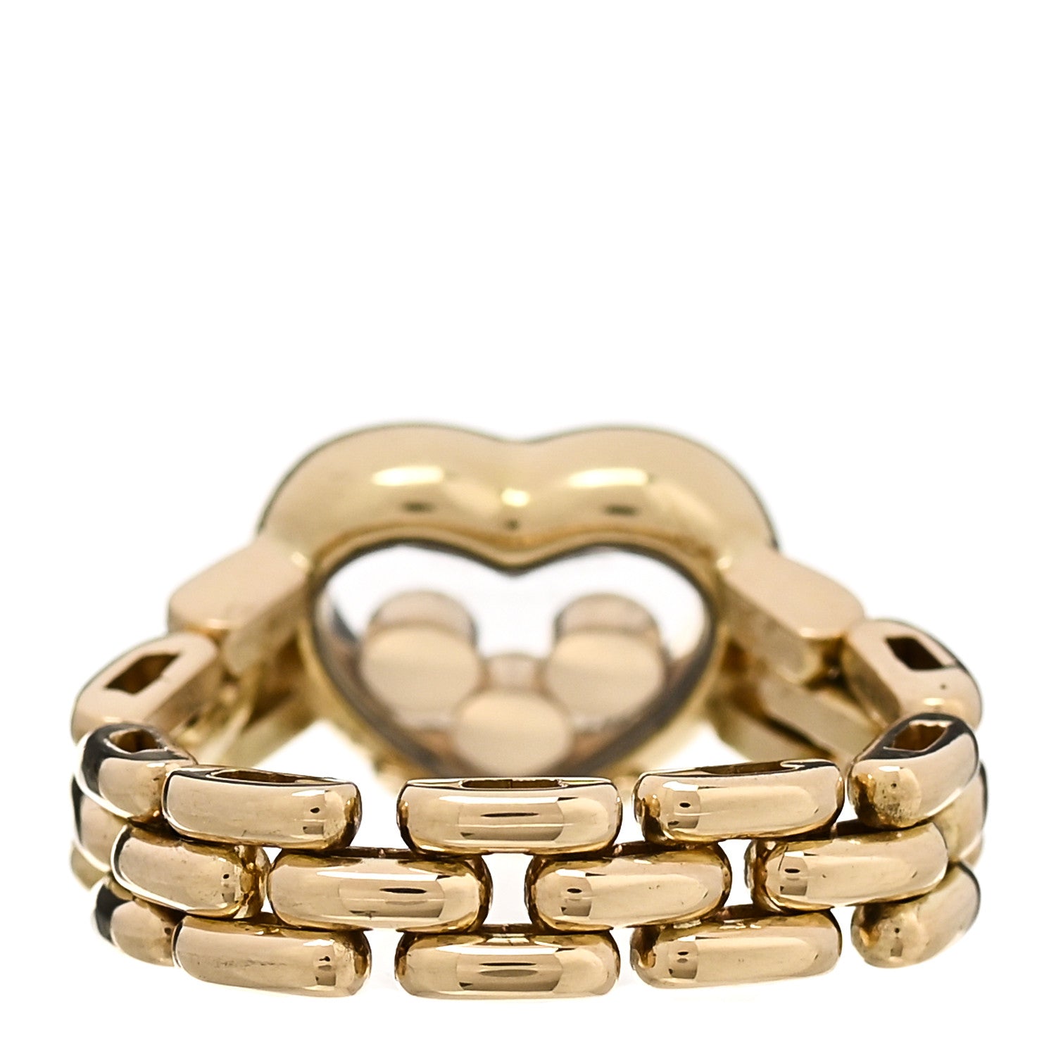 Chopard 18K Yellow Gold 3 Happy Diamond Heart Ring 47 4.25 3 of 5
