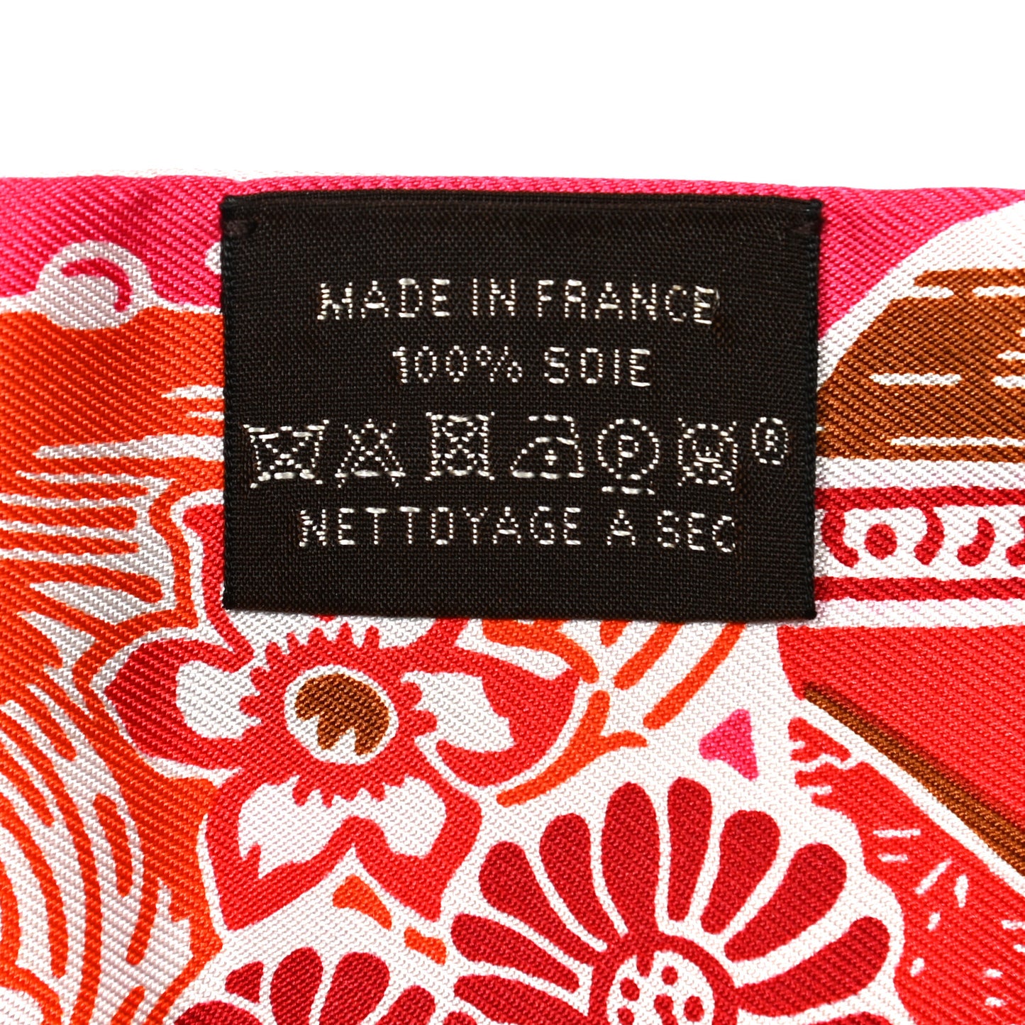 Silk Bingata Twilly Fuchsia Corail Brun