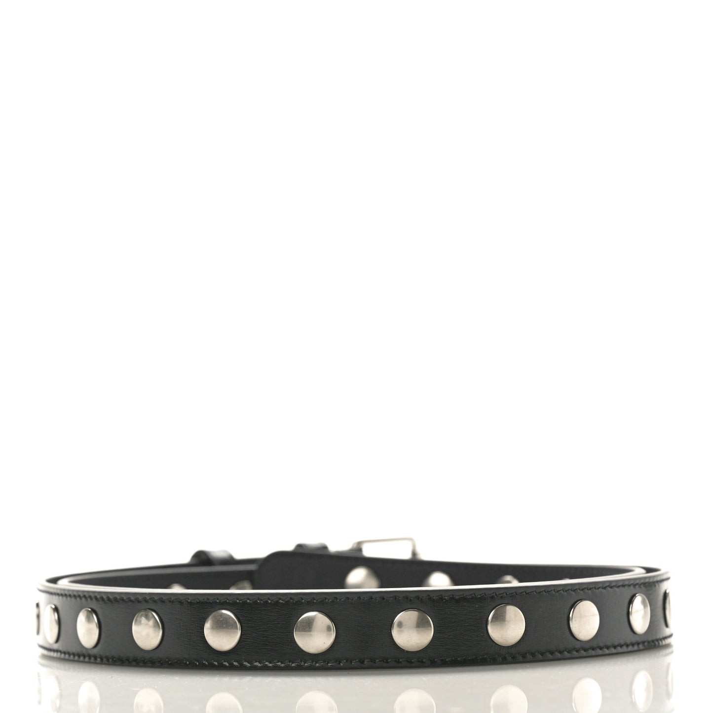 Calfskin Slim Studded Belt 100 40 Black
