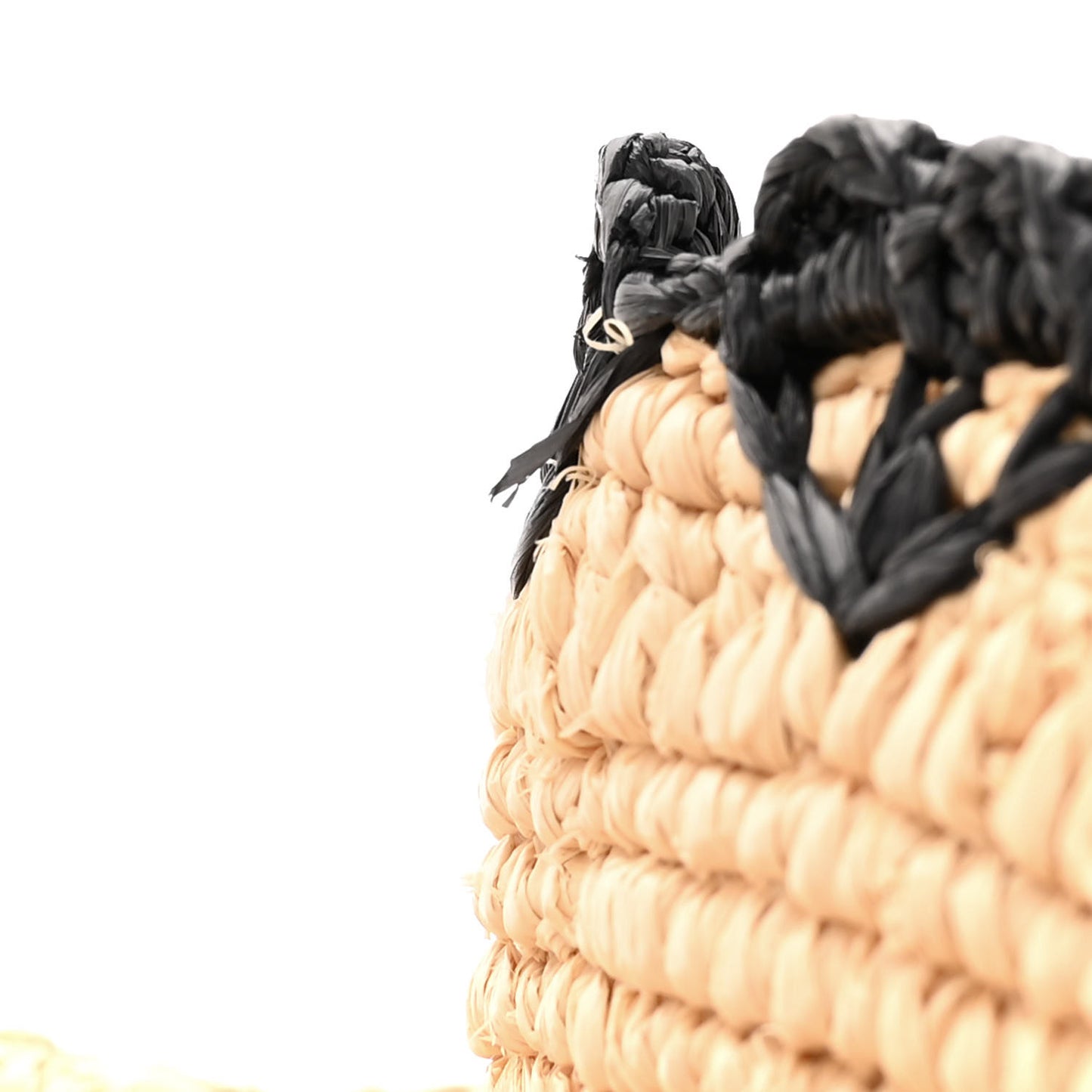 Raffia Calfskin Balloon Ruffles Bucket Bag Natural TanRaffia Small Paula's Ibiza Logo Tote Natural Black