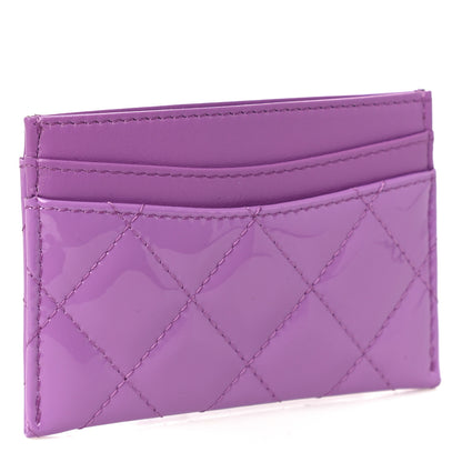 Chanel Patent Quilted Card Holder Purple 3 of 12