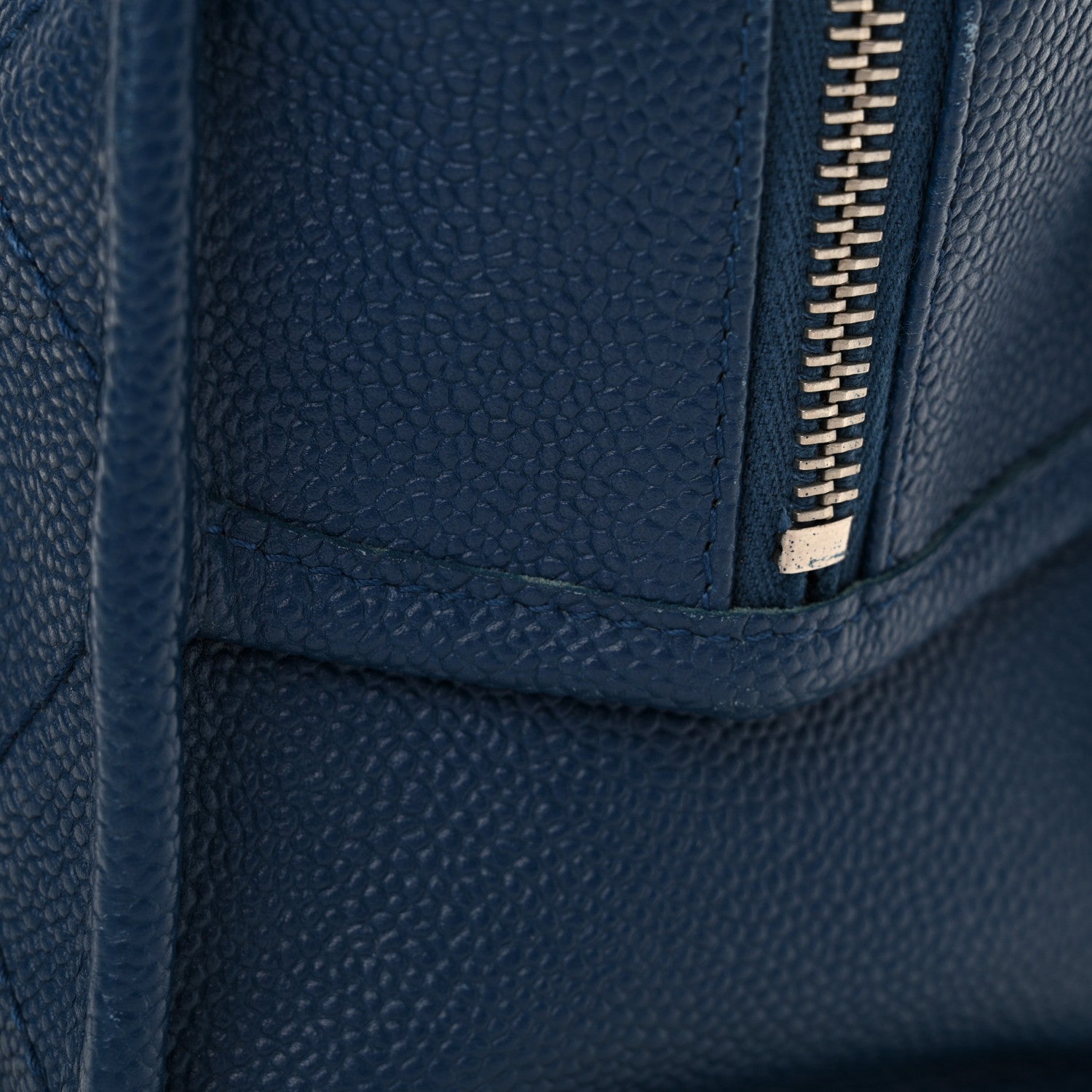Chanel Caviar Quilted Small Deauville Bowling Bag Blue 14 of 14