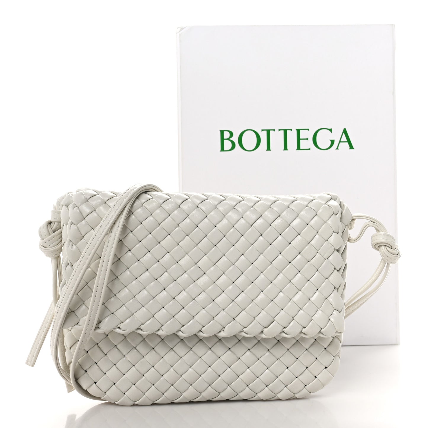 Nappa Intrecciato Cobble Messenger Bag White