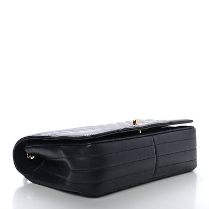 Chanel Calfskin Chevron Quilted Small Statement Flap Navy 3 of 9