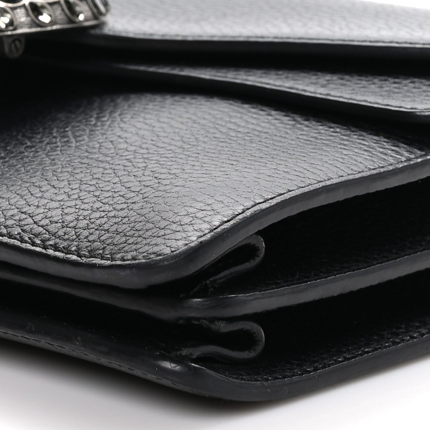 Pebbled Calfskin Small Dionysus Shoulder Bag Black