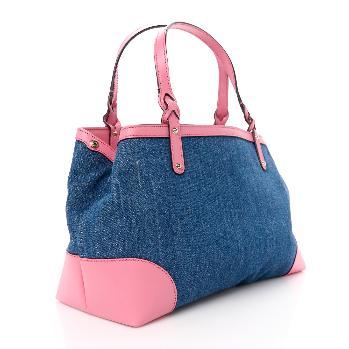 Denim Calfskin Denim Tote Pink