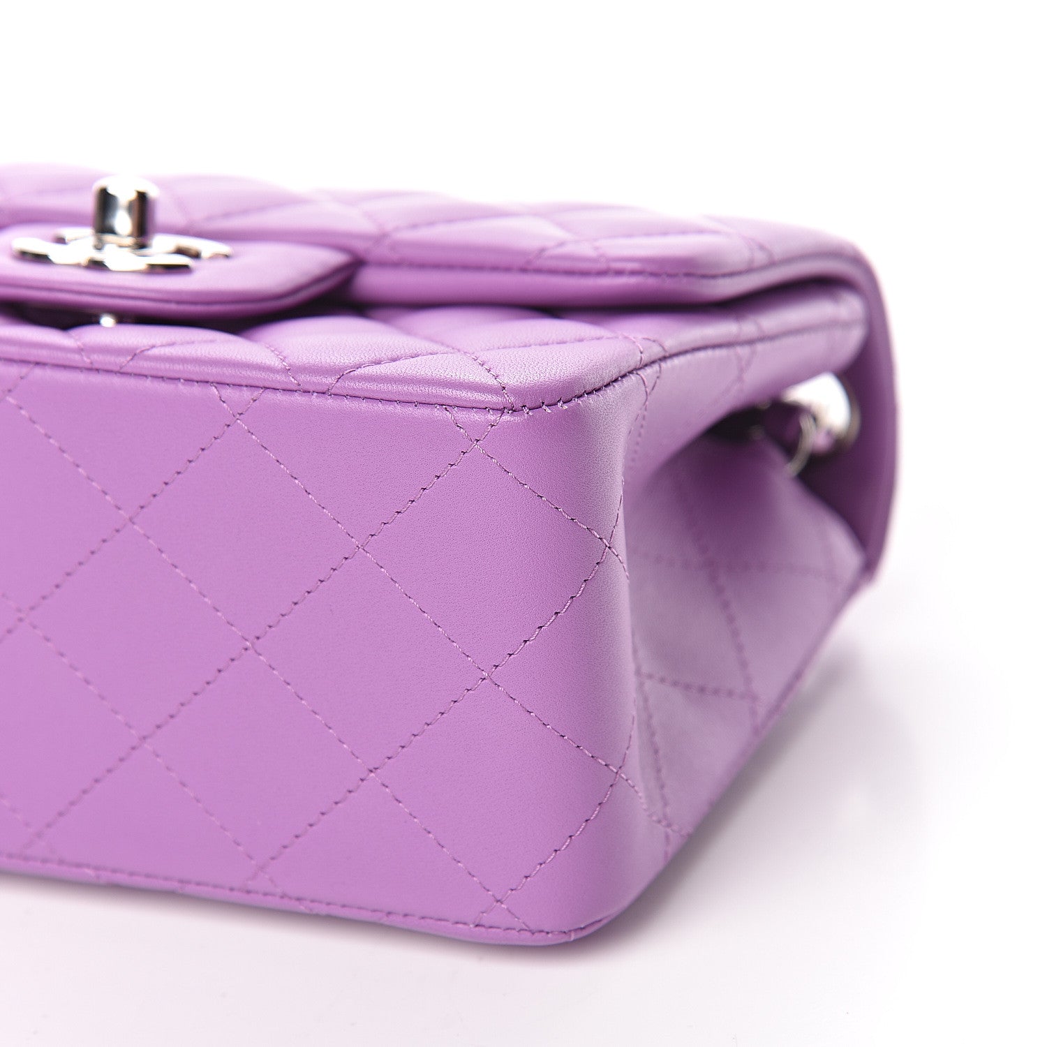 Chanel Lambskin Quilted Mini Square Flap Purple 10 of 11