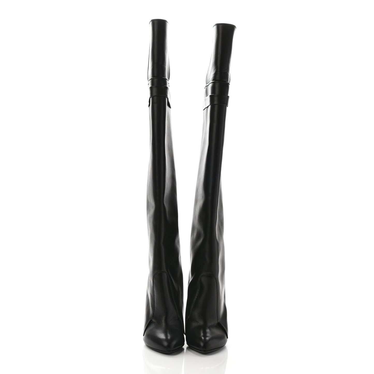 Calfskin Shark Look Over The Knee Boots 36 Black