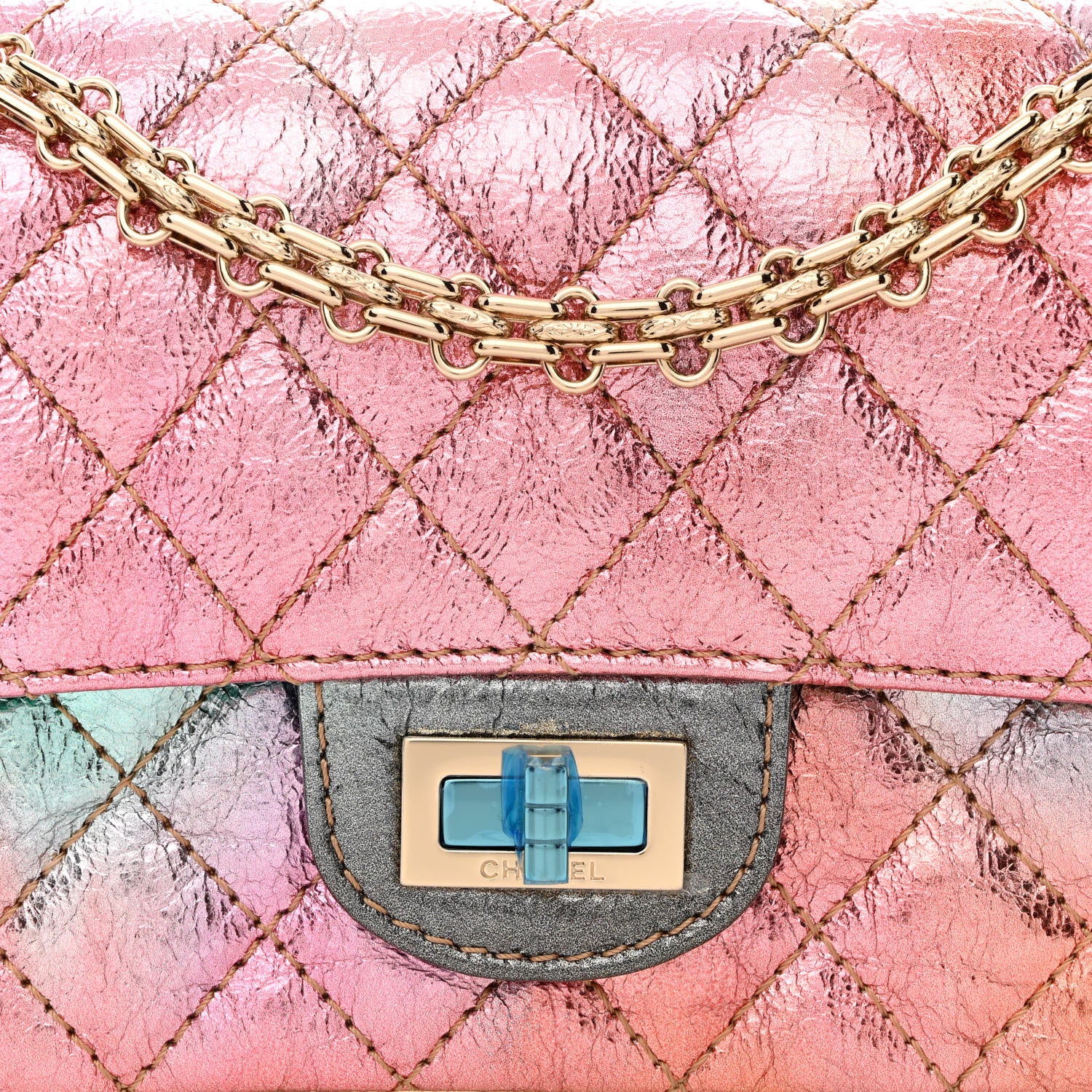 Chanel Metallic Goatskin Quilted Mini 2.55 Reissue Flap Multicolor 8 of 10
