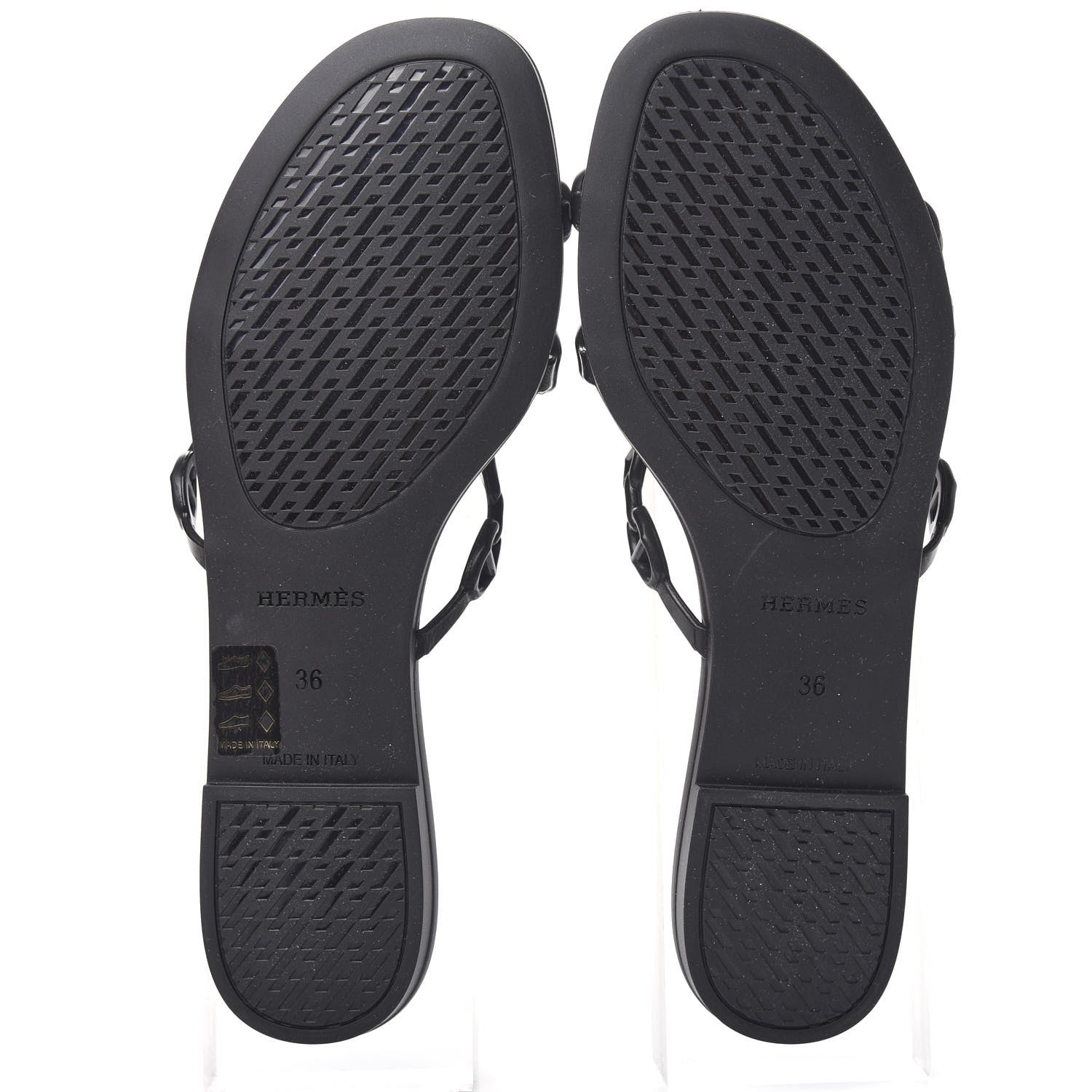Hermes Rubber Chaine d'Ancre Rivage Sandals 36 Black 6 of 10