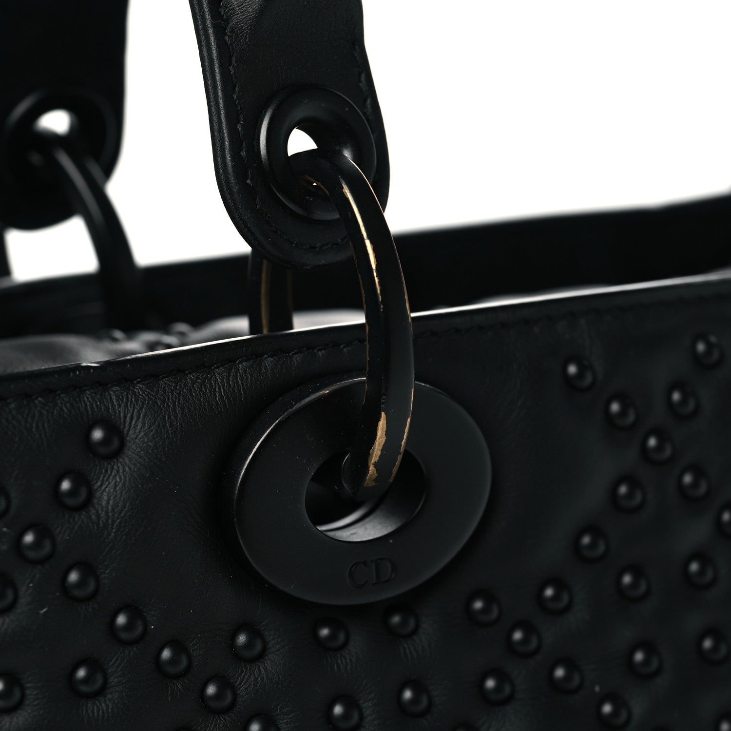 Christian Dior Calfskin Cannage Studded Medium Supple Lady Dior Black 10 of 10