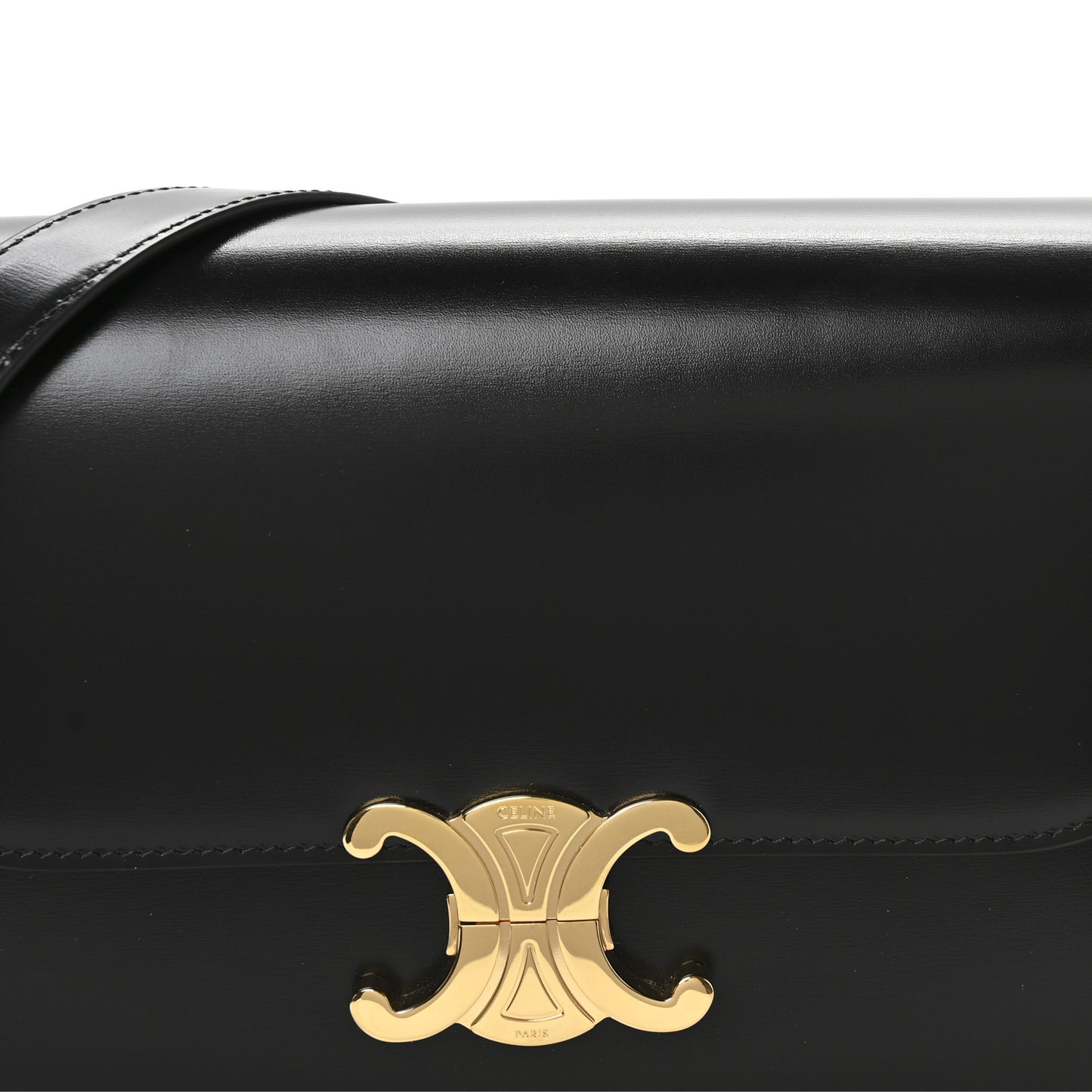 Shiny Calfskin Medium Triomphe Black