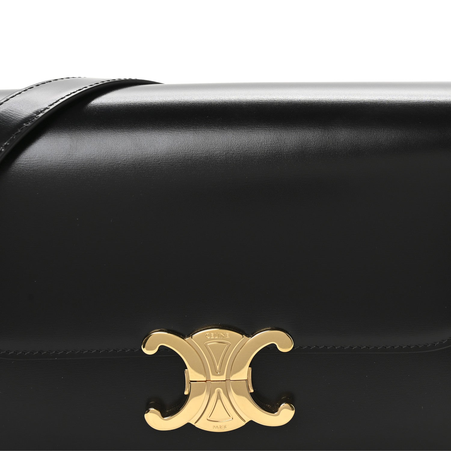 Celine Shiny Calfskin Medium Triomphe Black 10 of 13