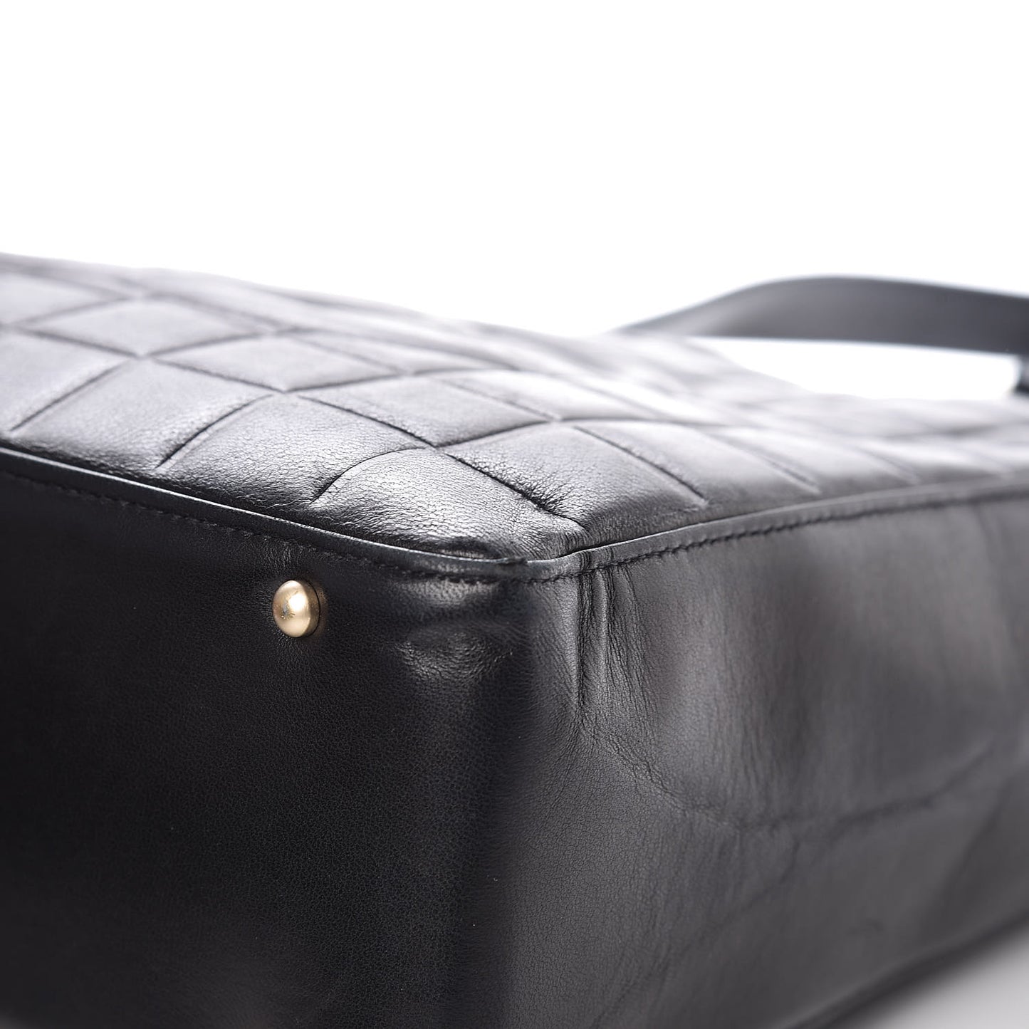 Lambskin Quilted Chocolate Bar Tote Black