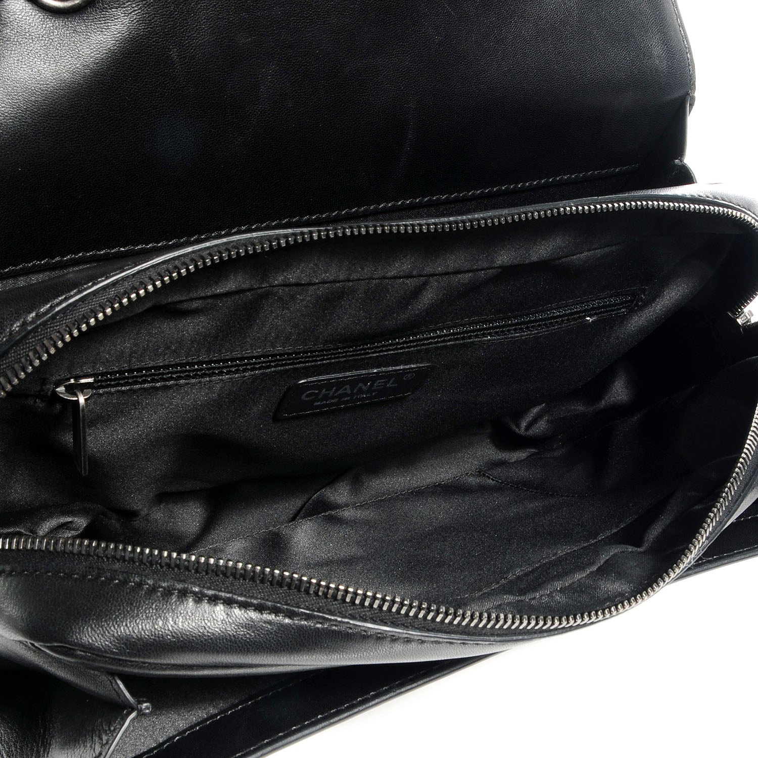 Chanel Lambskin Quilted Citizen Zip Large Flap Black 5 of 8