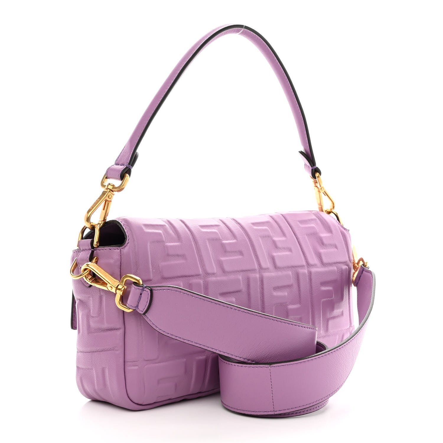 Fendi Nappa FF 1974 Embossed Baguette Agapanto 3 of 11