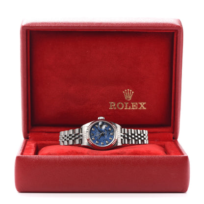 Rolex Stainless Steel 18K White Gold Diamond 26mm Oyster Perpetual Datejust Watch Sodalite 179174 6 of 6