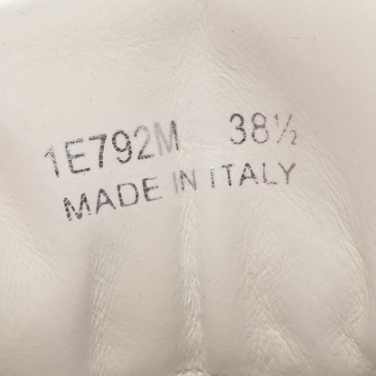 Prada Vitello Sport Spazzolato Rois Triangle Logo Womens Downtown Low Top 30mm Sneakers 38.5 White Lacca 7 of 11