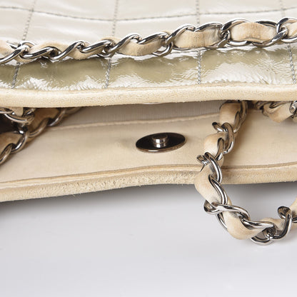 Chanel Patent Chocolate Bar Quilted Tote Khaki Beige 8 of 22