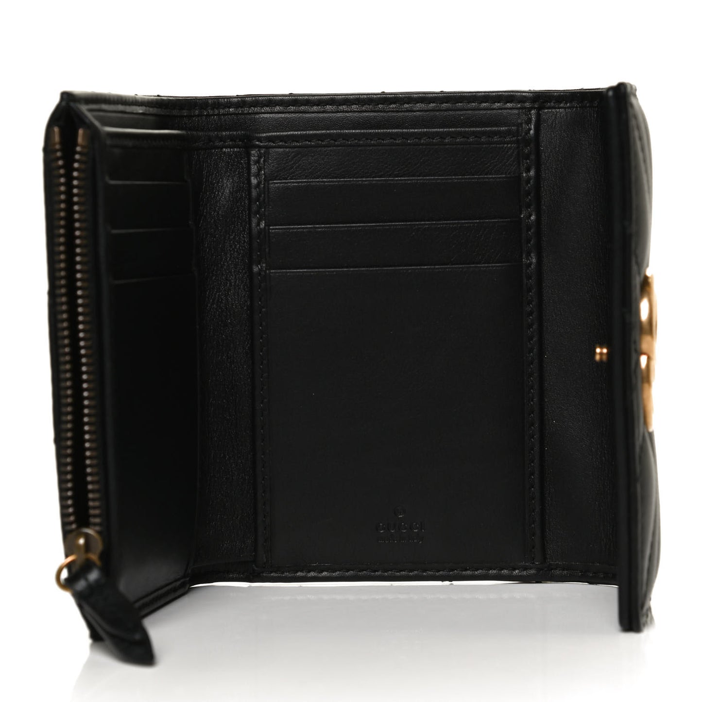 Calfskin Matelasse GG Marmont Wallet Black