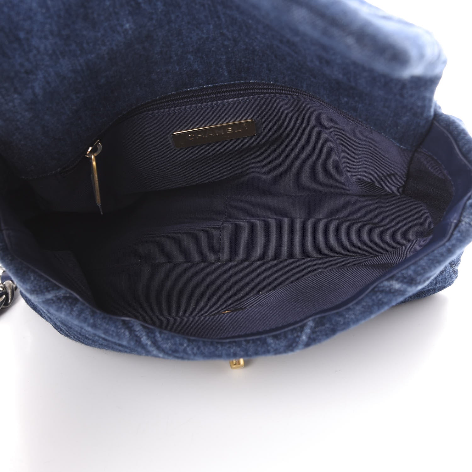 Chanel Denim Quilted Medium 19 Flap Blue 4 of 10