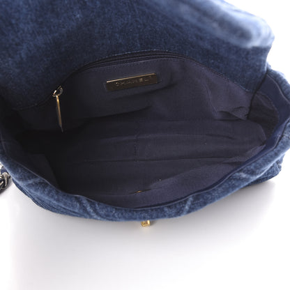 Chanel Denim Quilted Medium 19 Flap Blue 4 of 10
