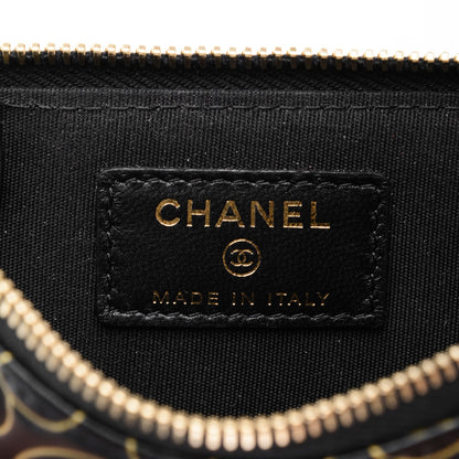 Chanel Lambskin Camellia Embossed Key Holder Case Black 6 of 7
