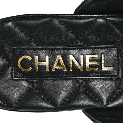 Chanel Shiny Goatskin Cork CC Wedge Sandals 39 Black 8 of 10